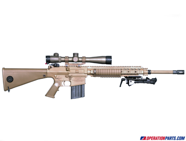 Knight's Armament M-110 A2 Pistol Grip, Taupe.  Installed on gun.